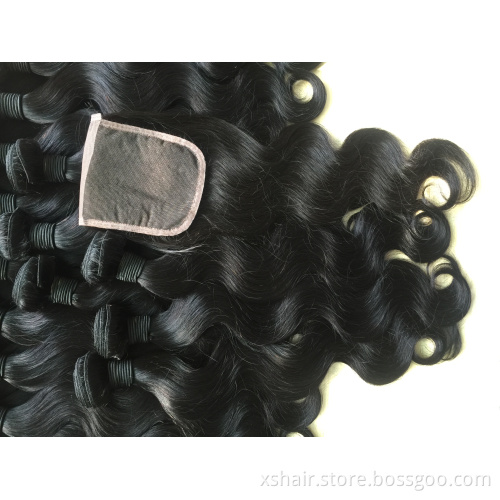 Wholesale Virgin Hair Vendors 10A Grade 10-28 Inches Bundles+4x4 Lace Closure Brazilian Human Hair Bundles